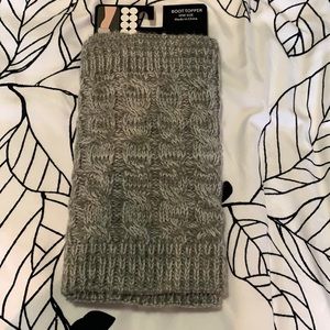 Target brand grey and white boot toppers